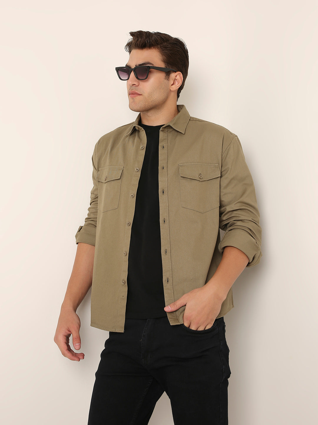 OLIVE Utility Shacket – Premium Cotton Overshirt