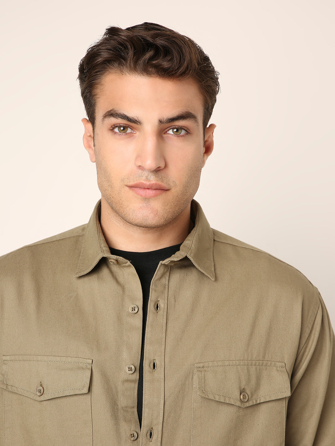 OLIVE Utility Shacket – Premium Cotton Overshirt