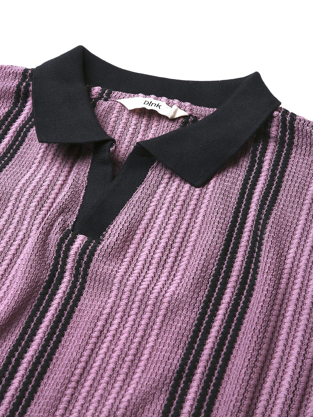 RETRO PLUM TEXTURED POLO T-SHIRT