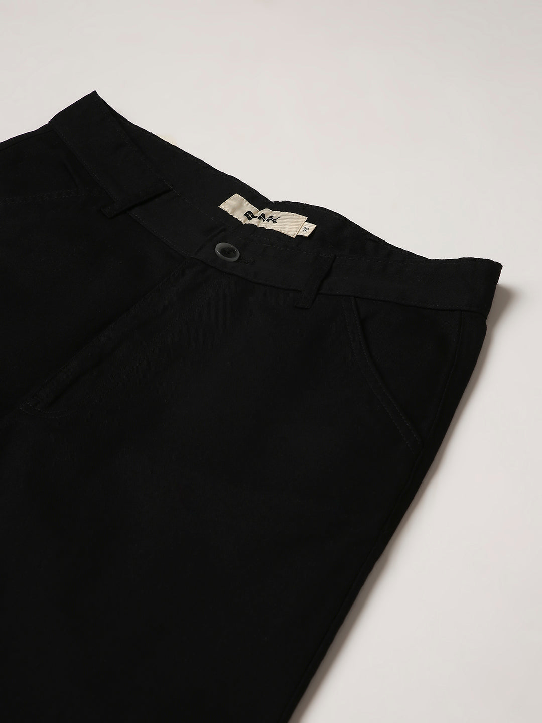 BLACK Classic Straight Fit Cotton PANTS