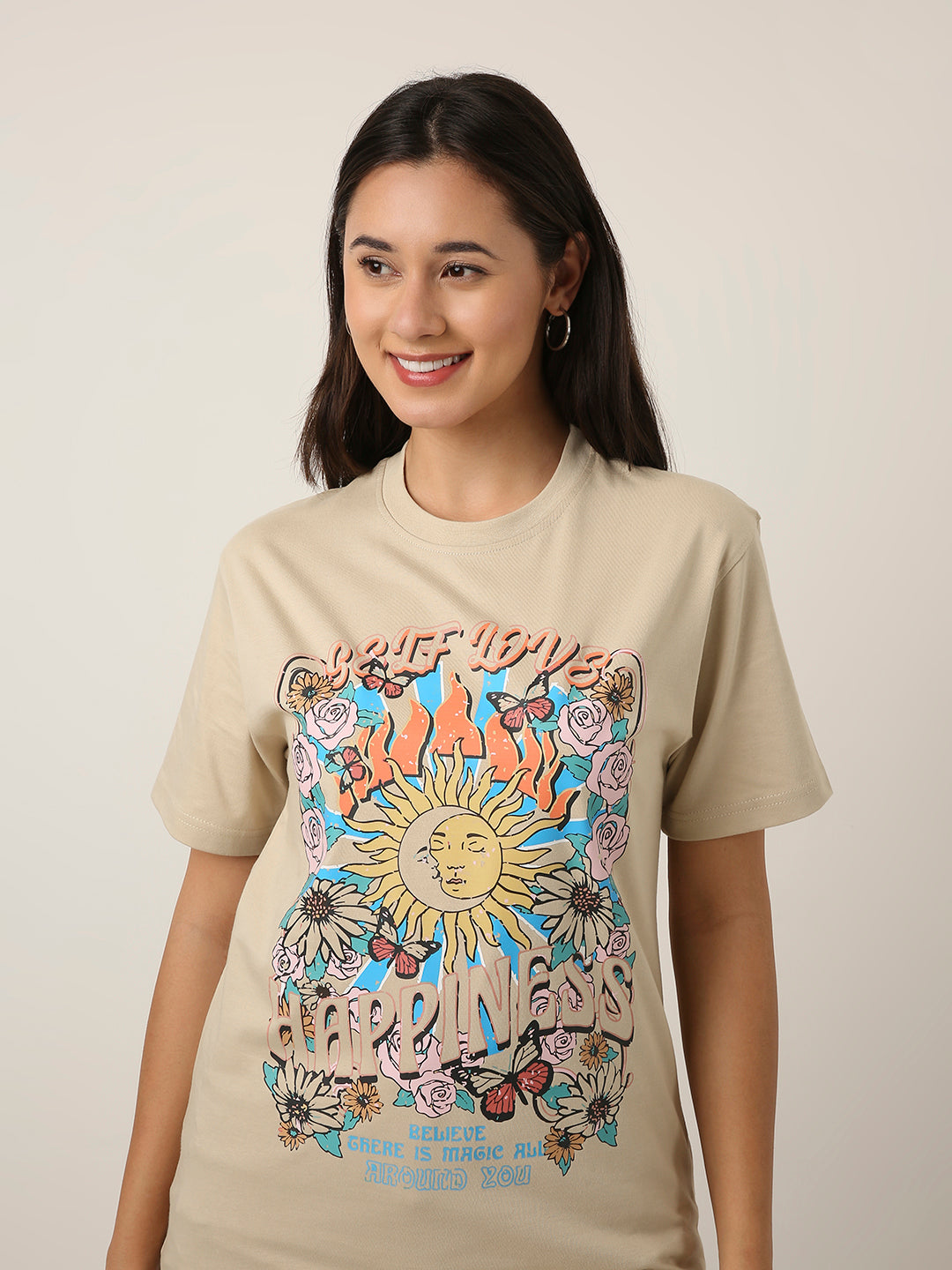 RELAXED FIT:SAND PRINTED TSHIRT