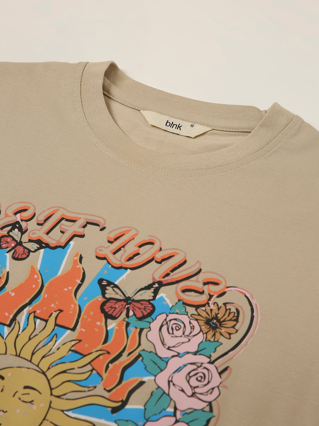 RELAXED FIT:SAND PRINTED TSHIRT