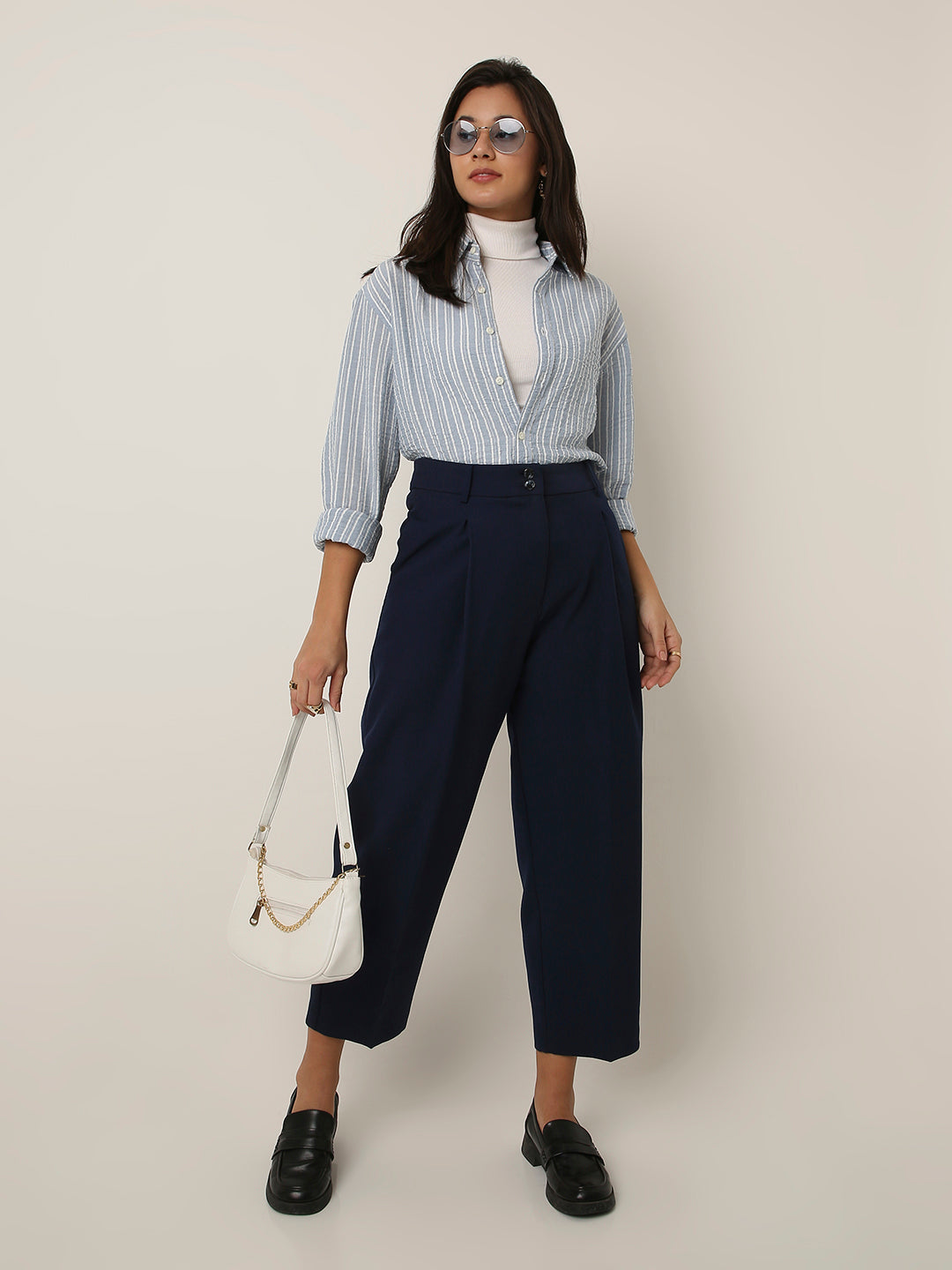 Blue Striped Classic Collar Shirt