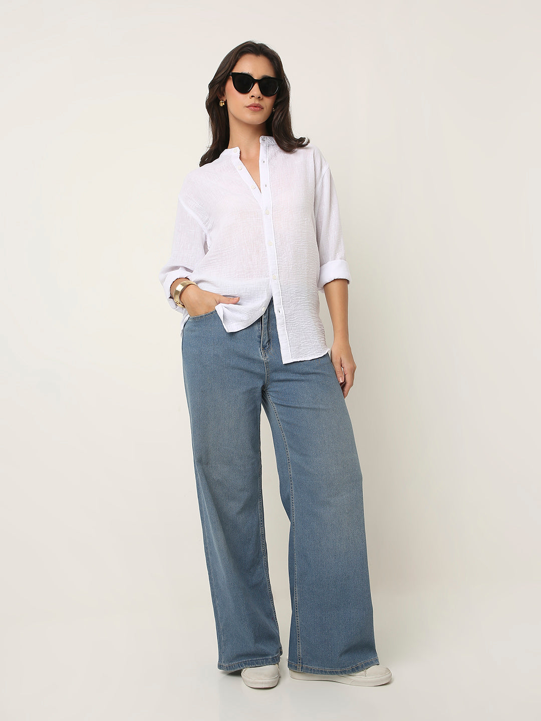 White Mandarin Shirt