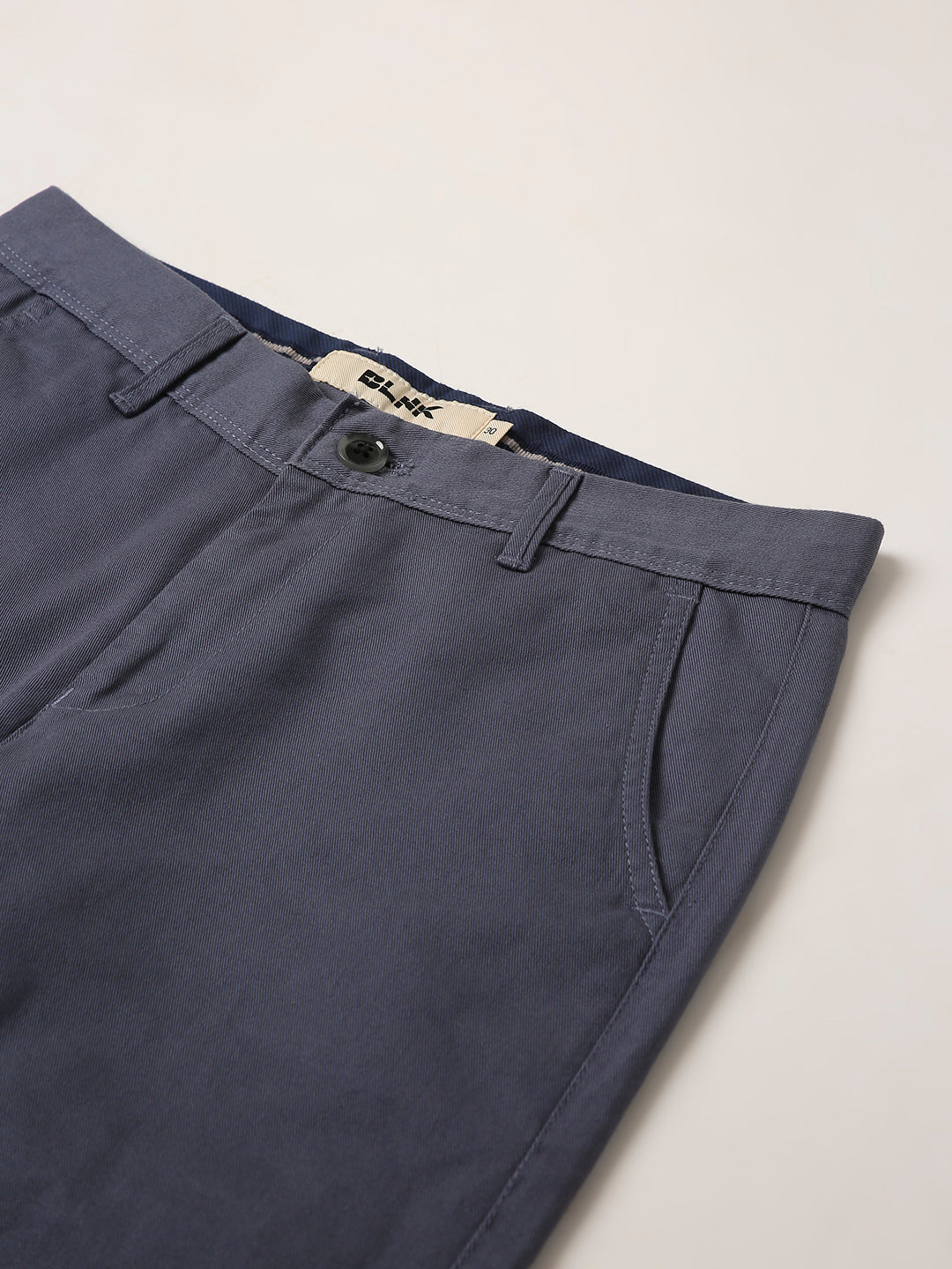Slate Blue Straight-Fit Trousers