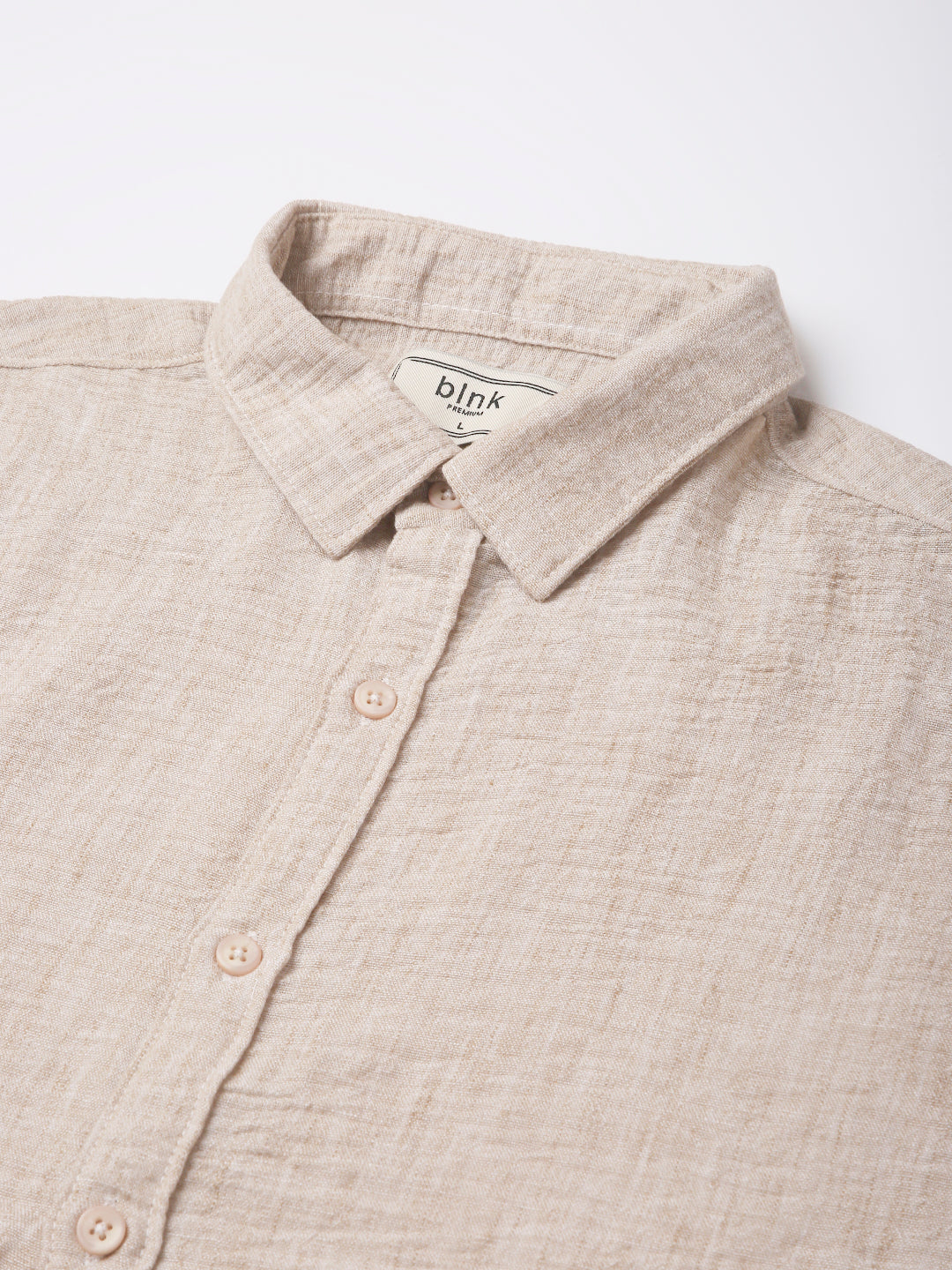 BEIGE PREMIUM LINEN BLEND SHIRT
