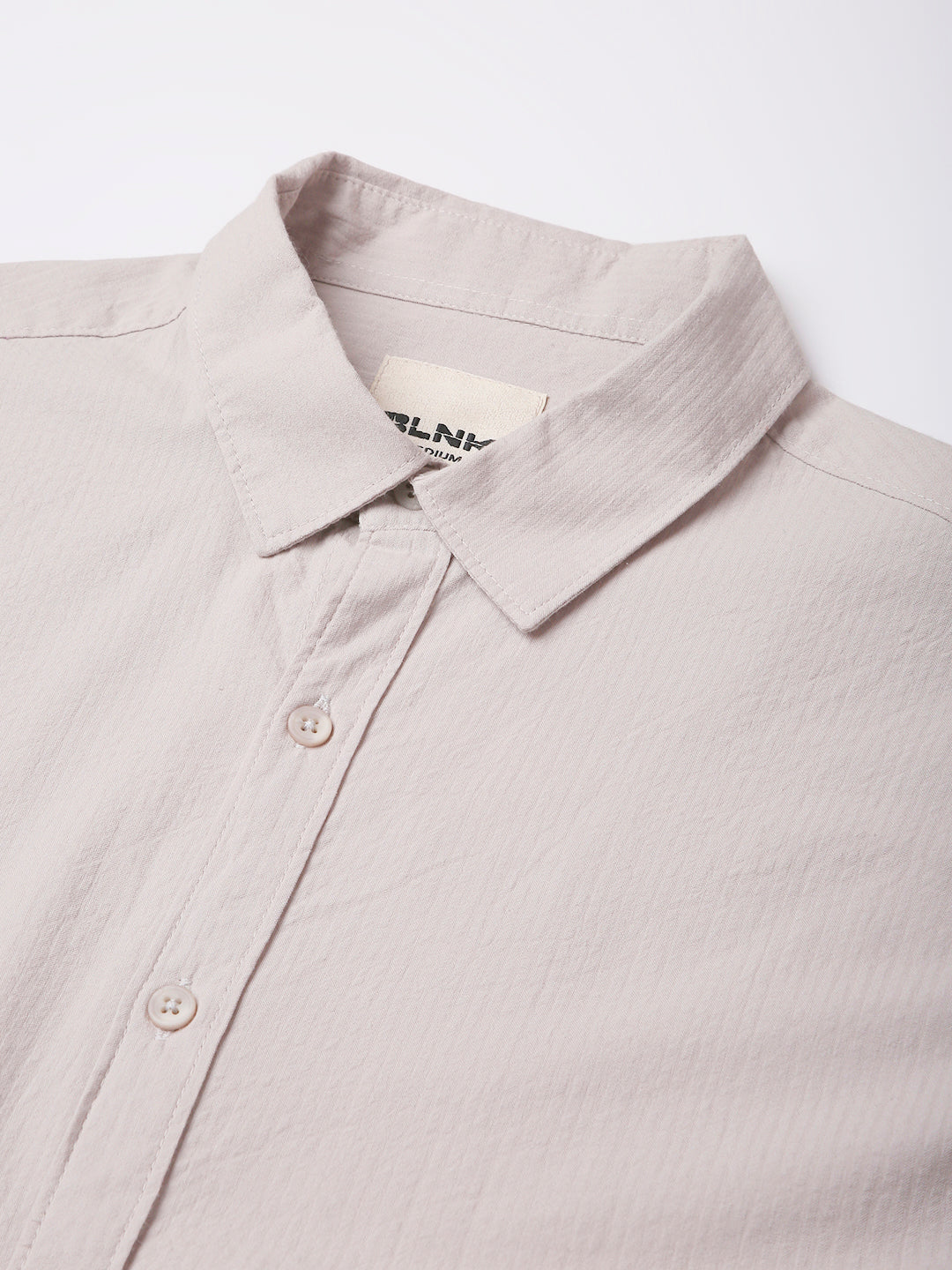 BEIGE SELF STRIPED SHIRT