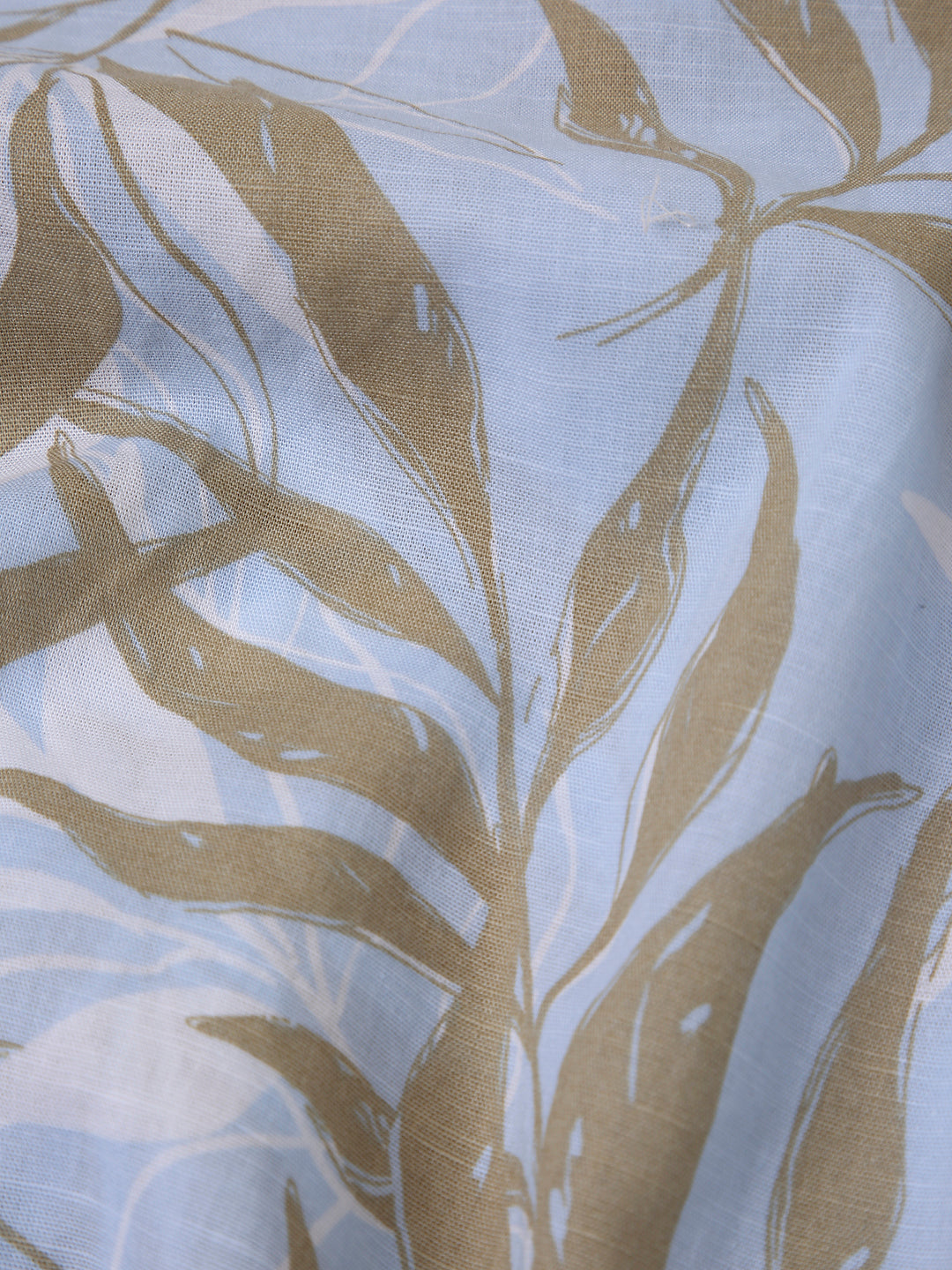 Blue Tropical Print Oversized Shirt