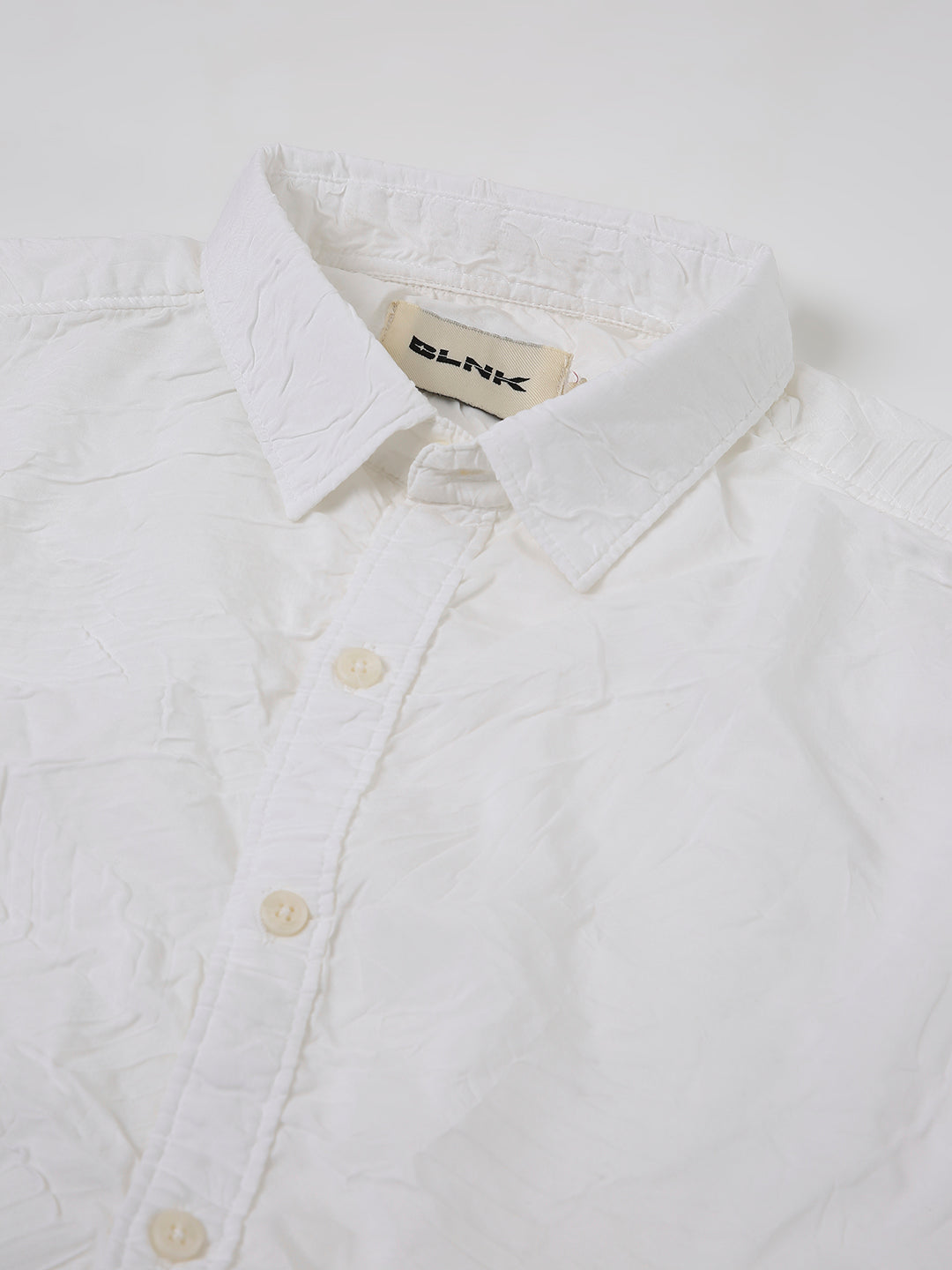 White Crinkle Oversized Short Sleeve Shirt