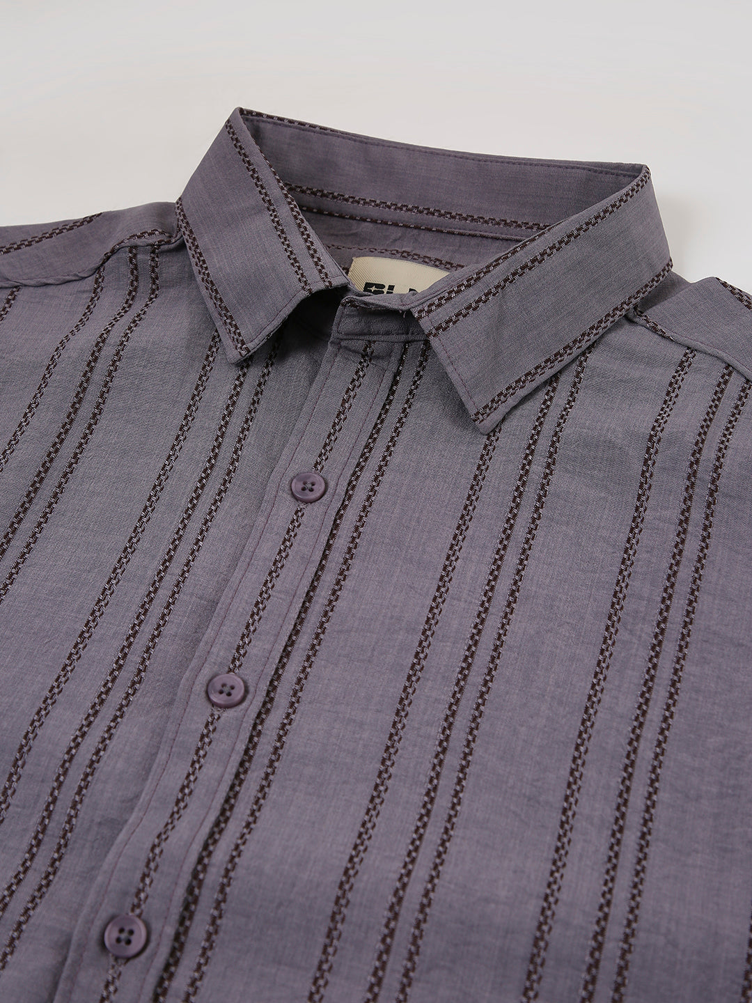 Mauve Relaxed Fit Striped Shirt