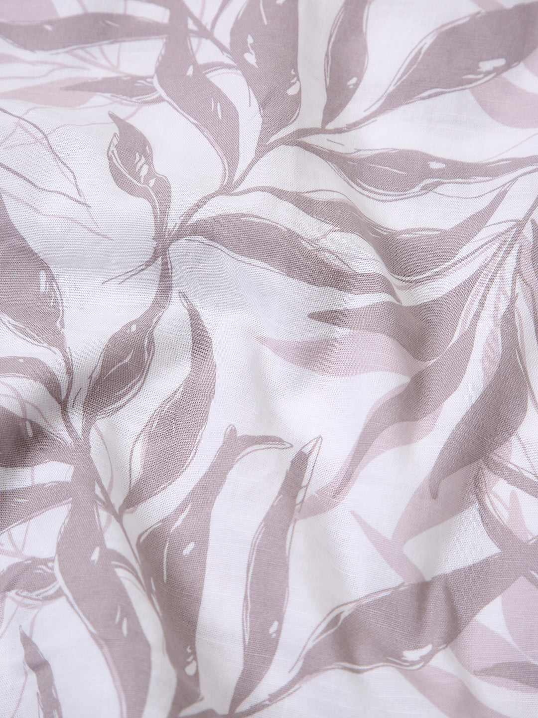 Grey Tropical Print Oversized Shirt