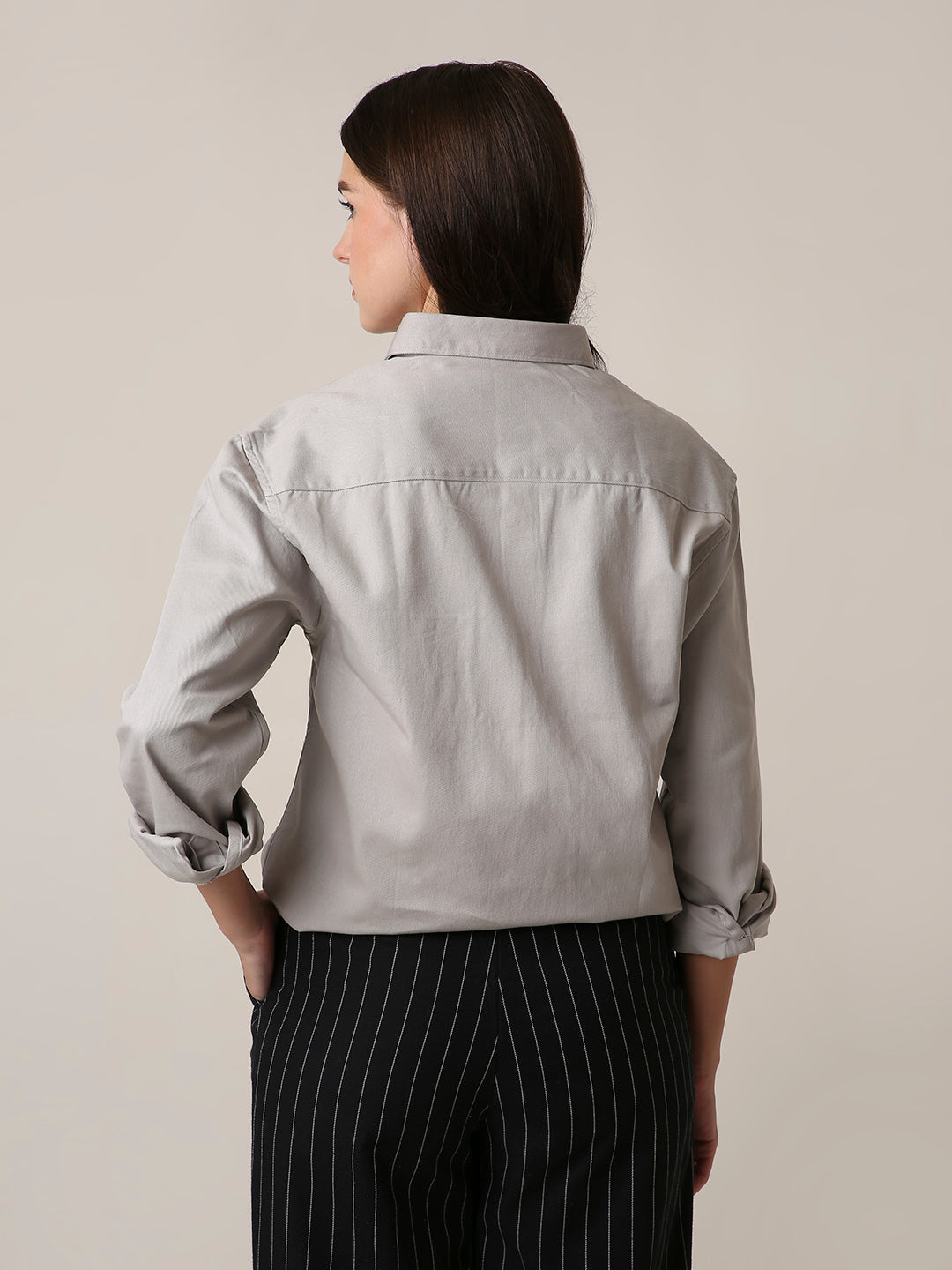 Grey Utility Pocket Casual Shirt