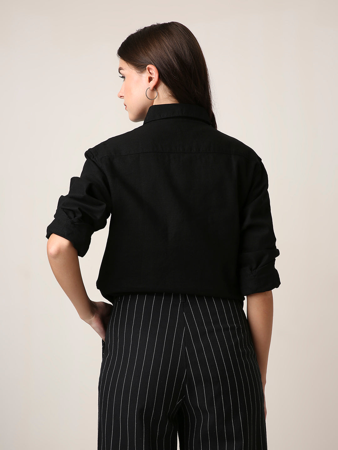 Black Utility Pocket Layer Shacket