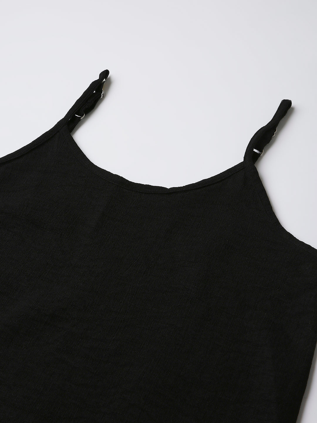 BLACK CO-ORDSET SLEEVELESS DRESS & OVERLAY SHIRT