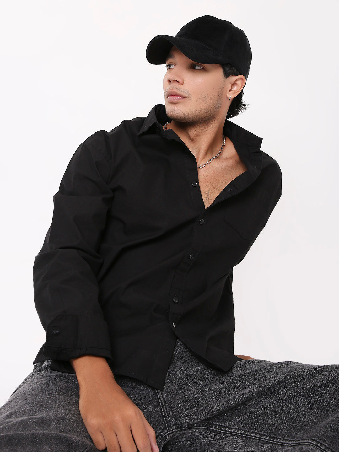 BLACK ESSENTIAL OXFORD SHIRT