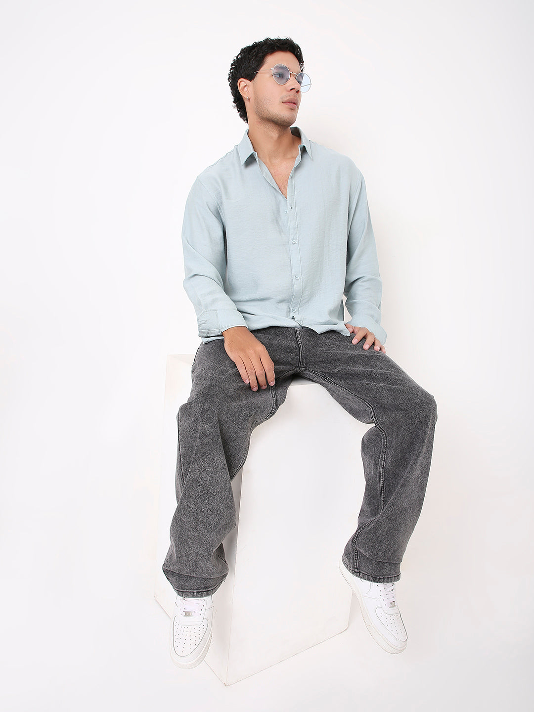 LINEN BLEND LONG SLEEVE CASUAL SHIRT