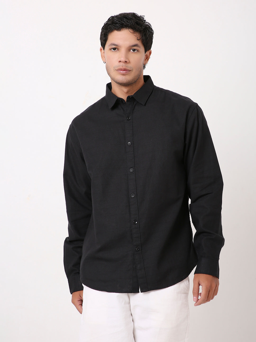BLACK COTTON CORE SHIRT