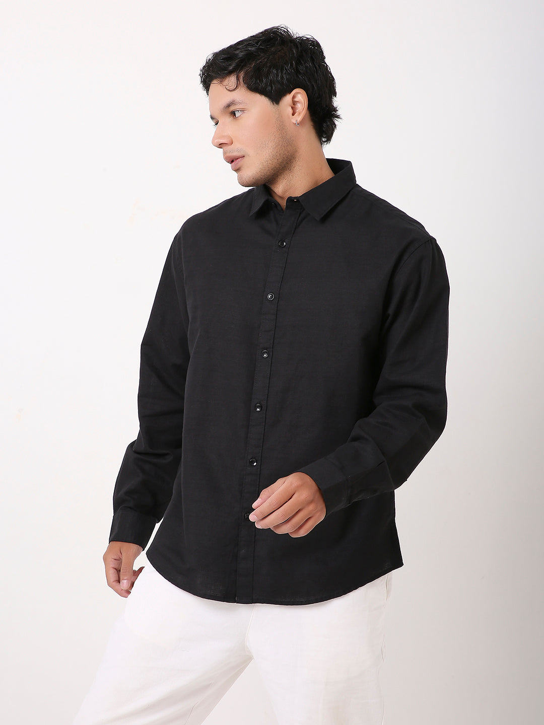 BLACK COTTON CORE SHIRT