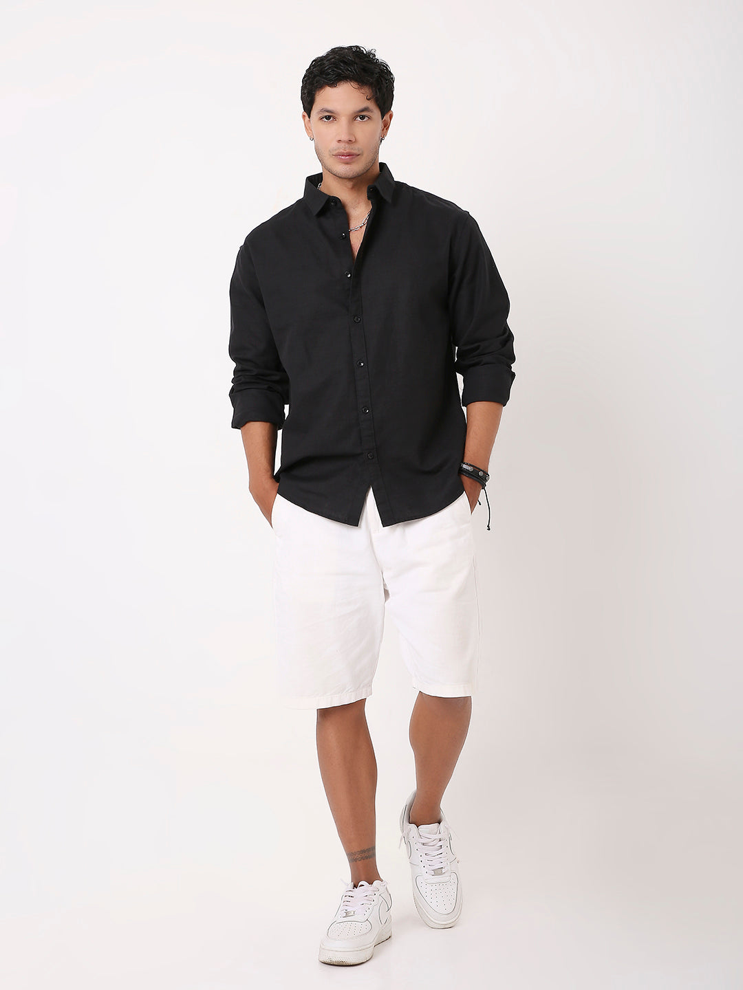 SELF STRUCTURED PURE COTTON SHIRT FOR MEN – FULL SLEEVES