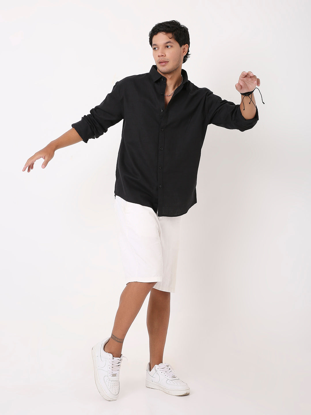 BLACK COTTON CORE SHIRT