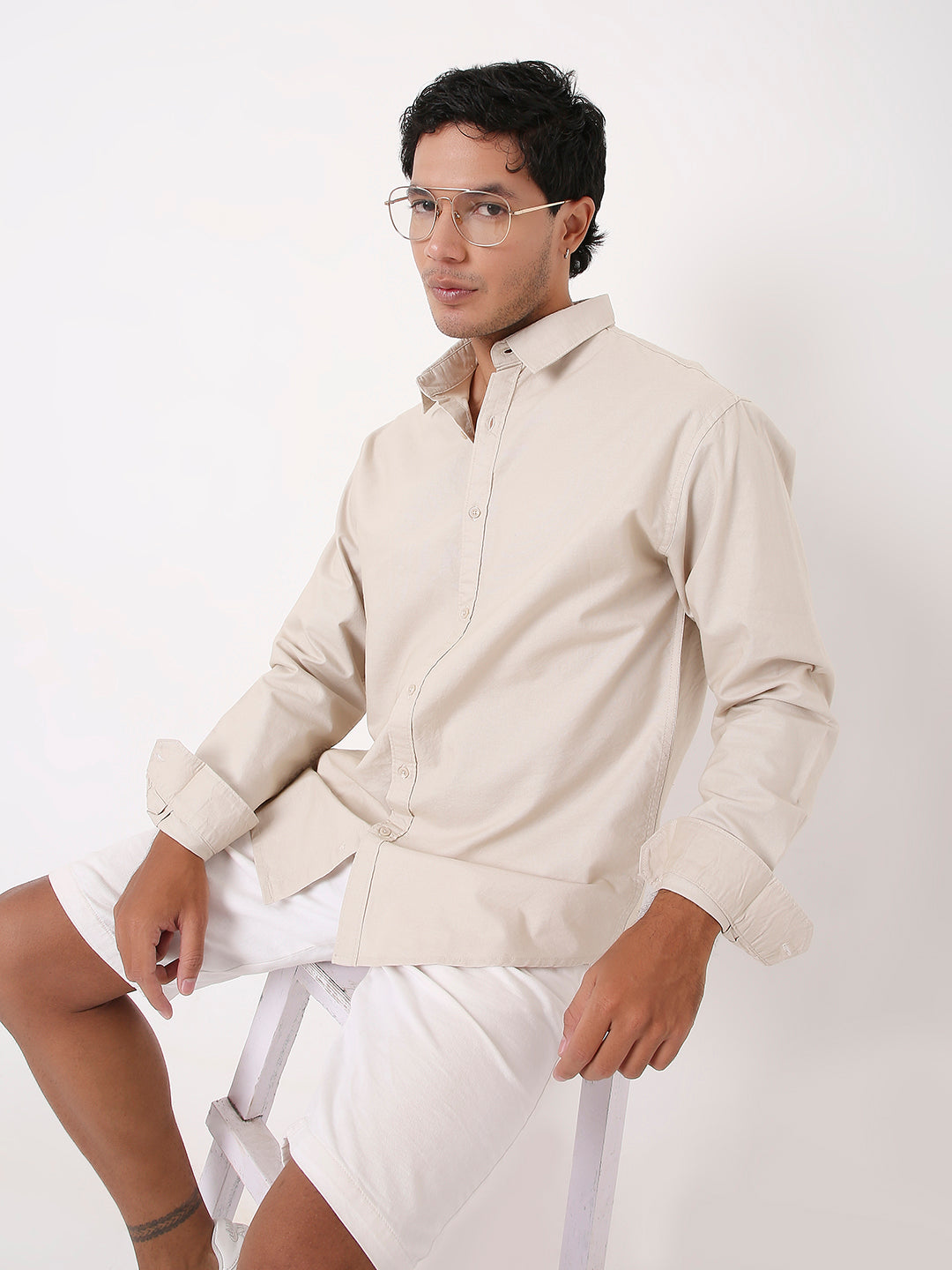 BEIGE ESSENTIAL OXFORD SHIRT