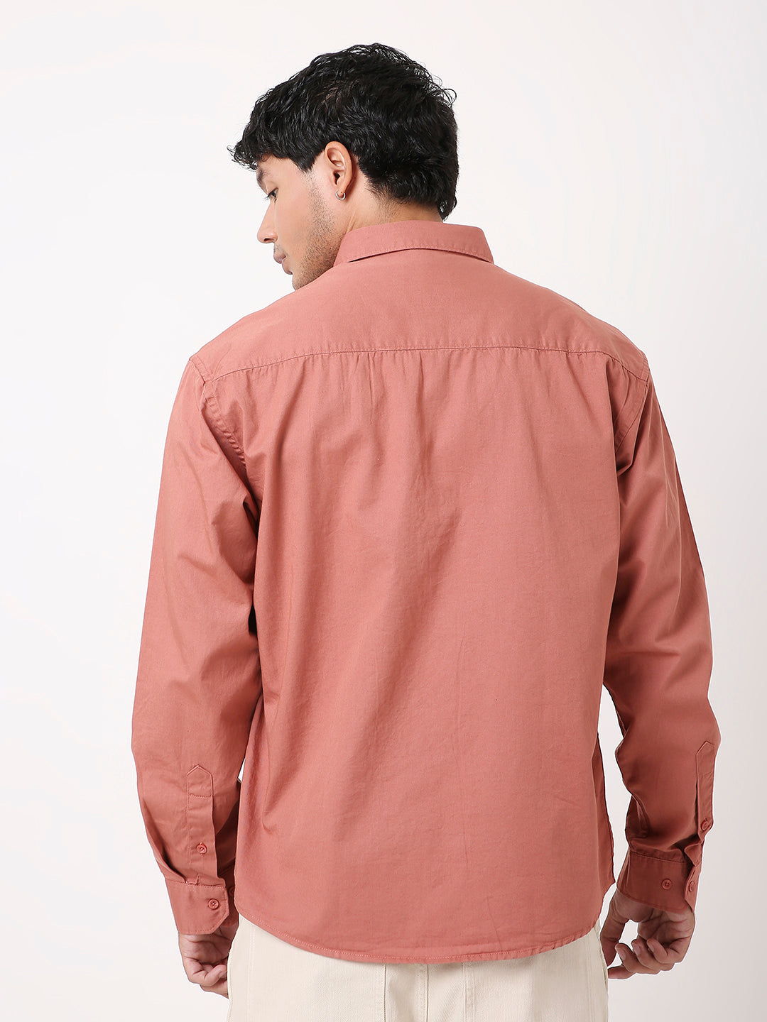 MODERN LONG SLEEVE BLACK COTTON SHIRT FOR MEN