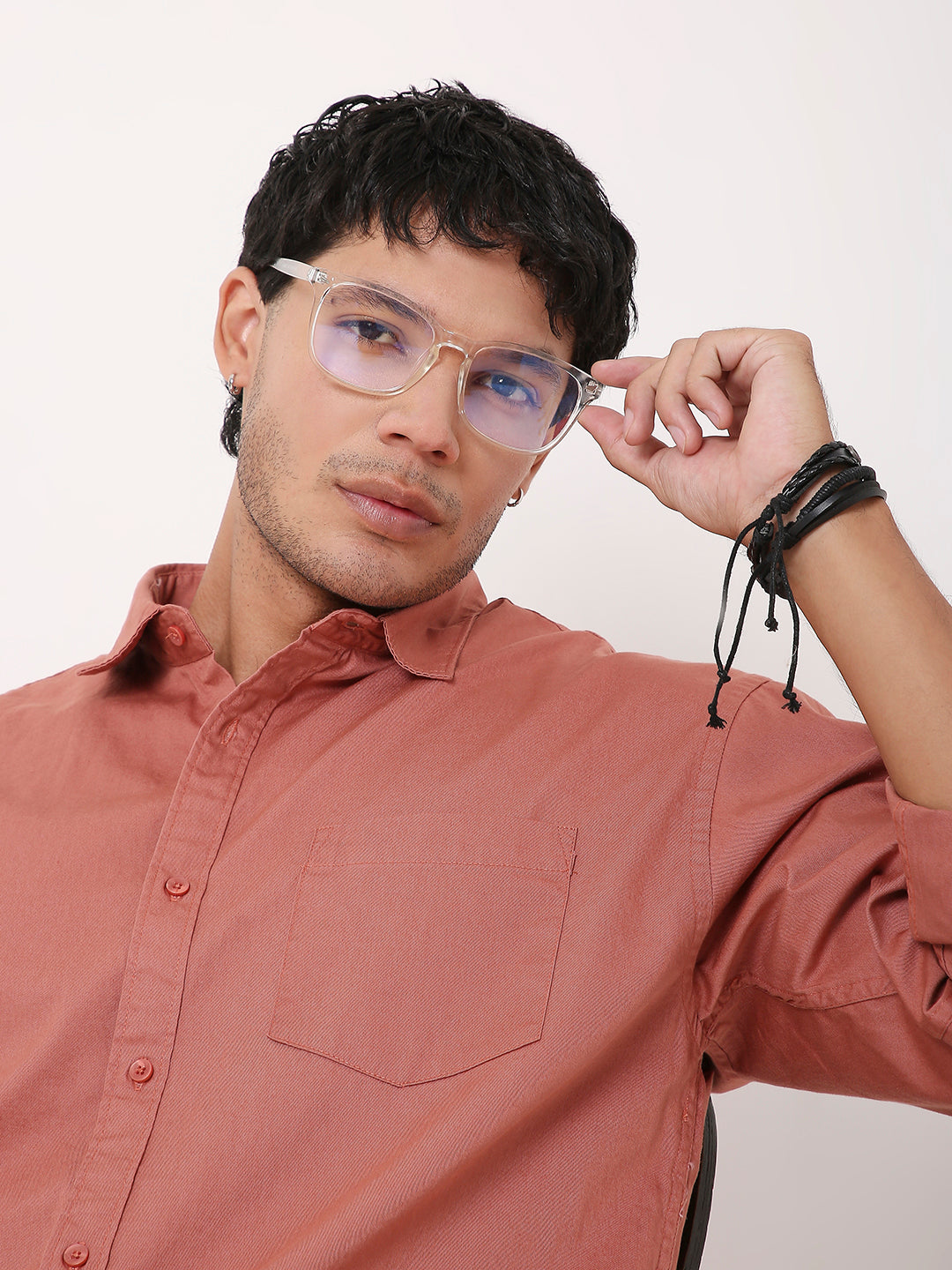 MODERN LONG SLEEVE BLACK COTTON SHIRT FOR MEN