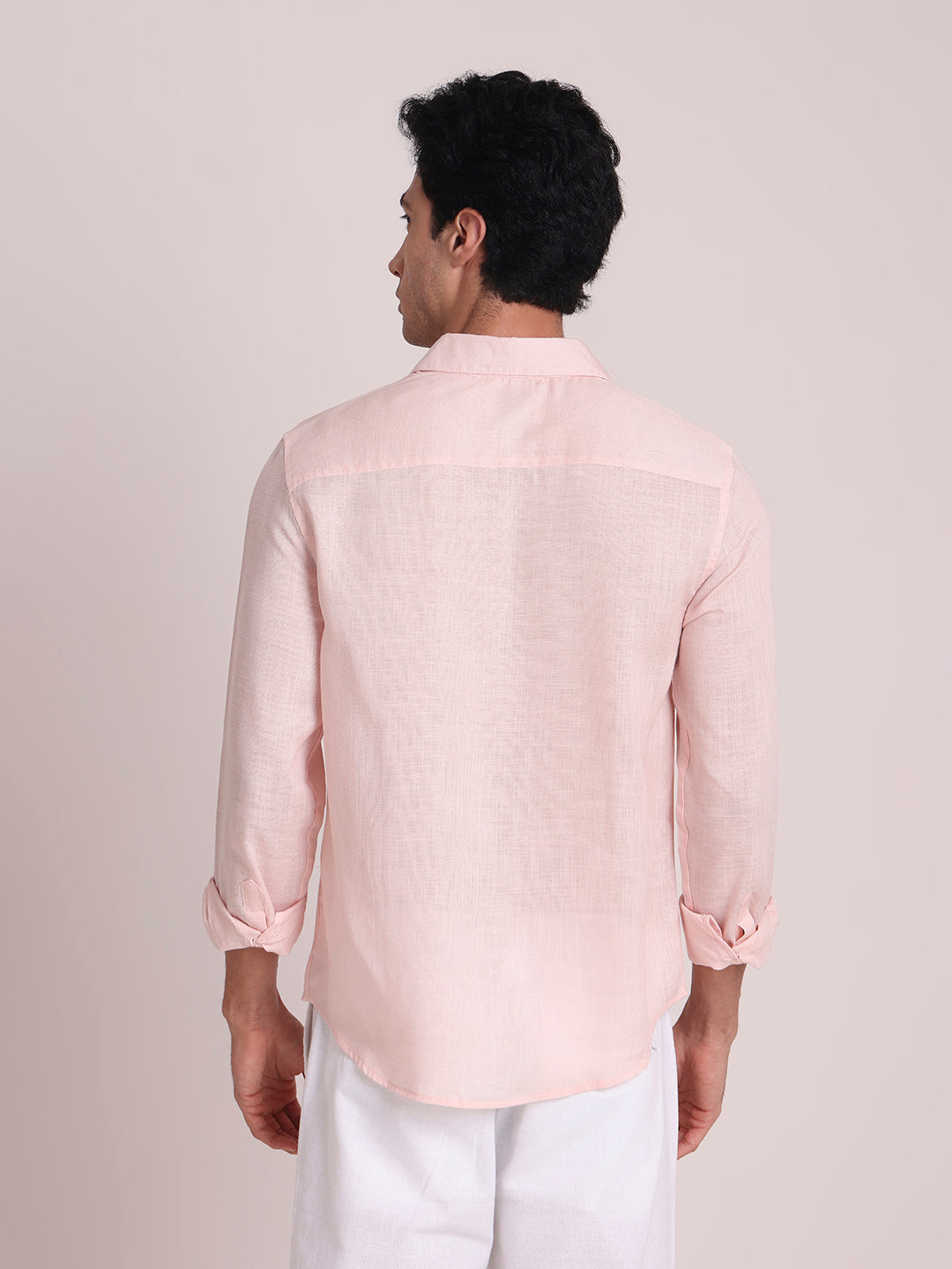 Light Pink Premium Linen Blend Shirt