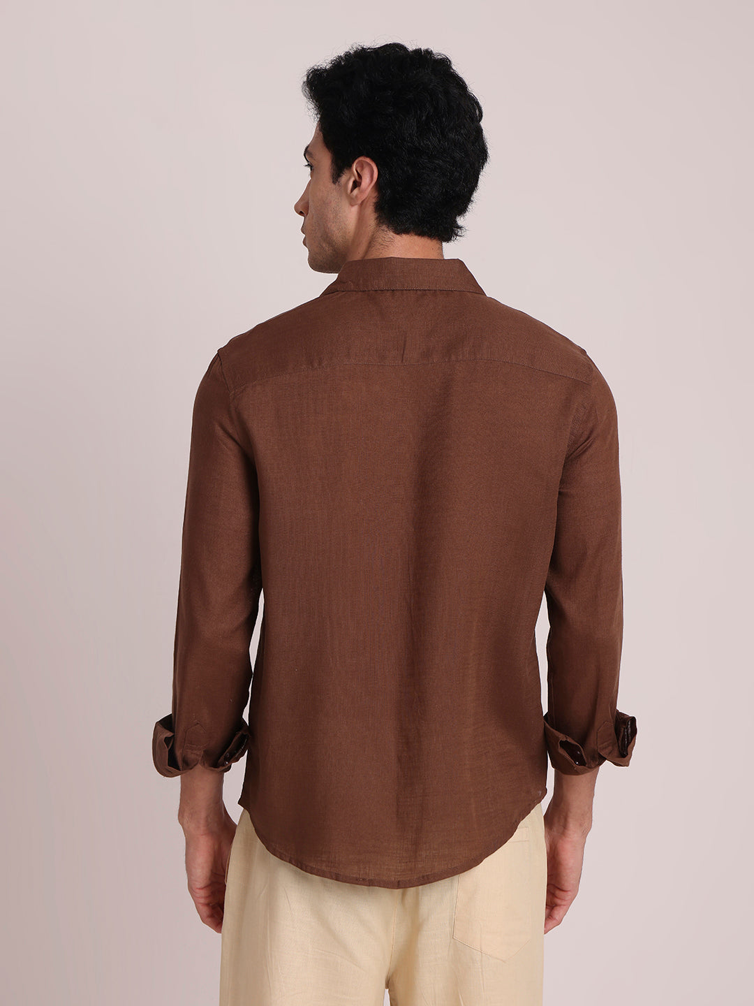 Khaki Premium Linen Blend Shirt