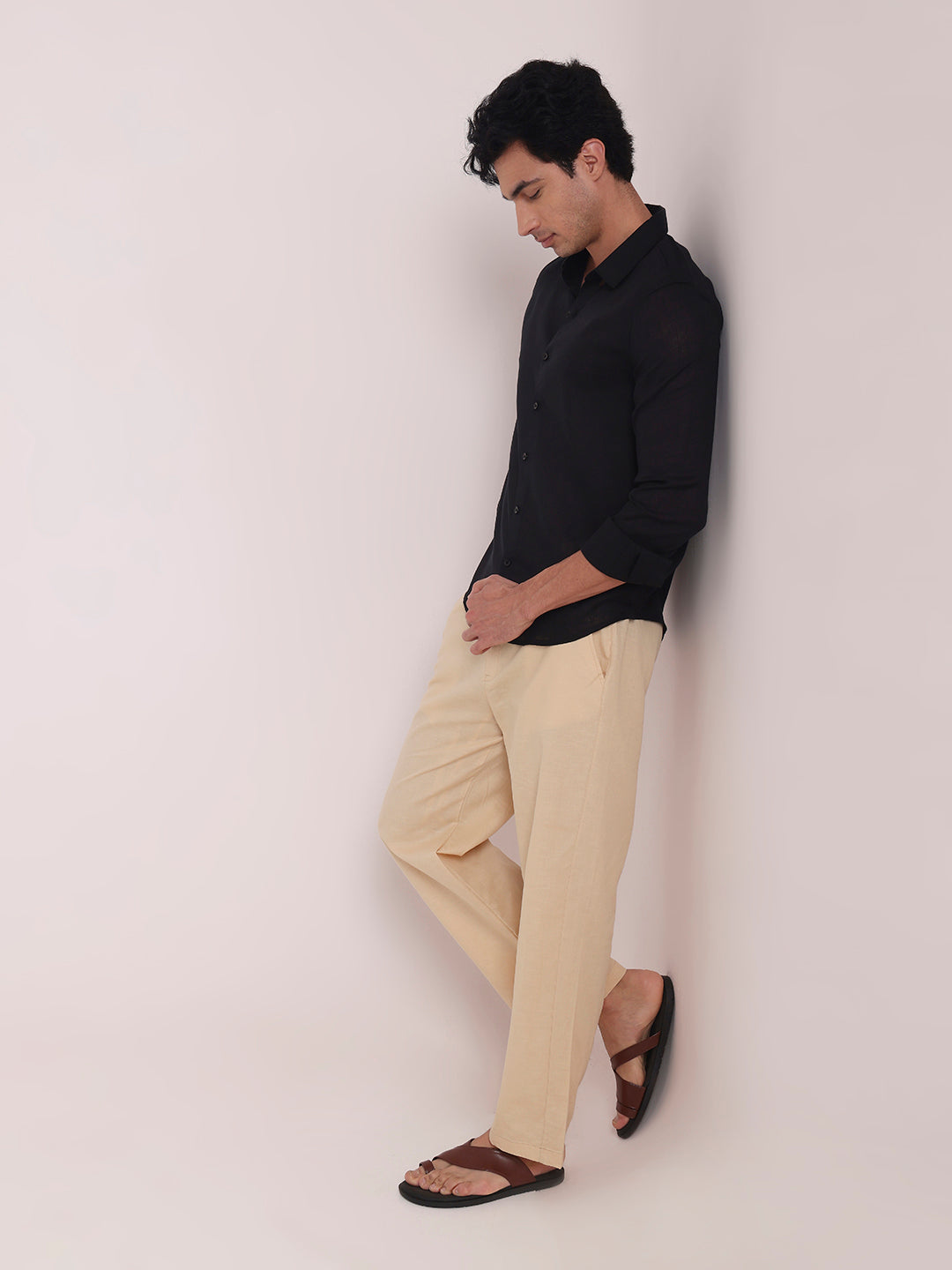 Black Premium Linen Blend Shirt