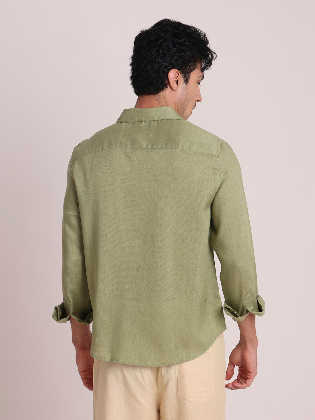 Olive Premium Linen Blend Shirt