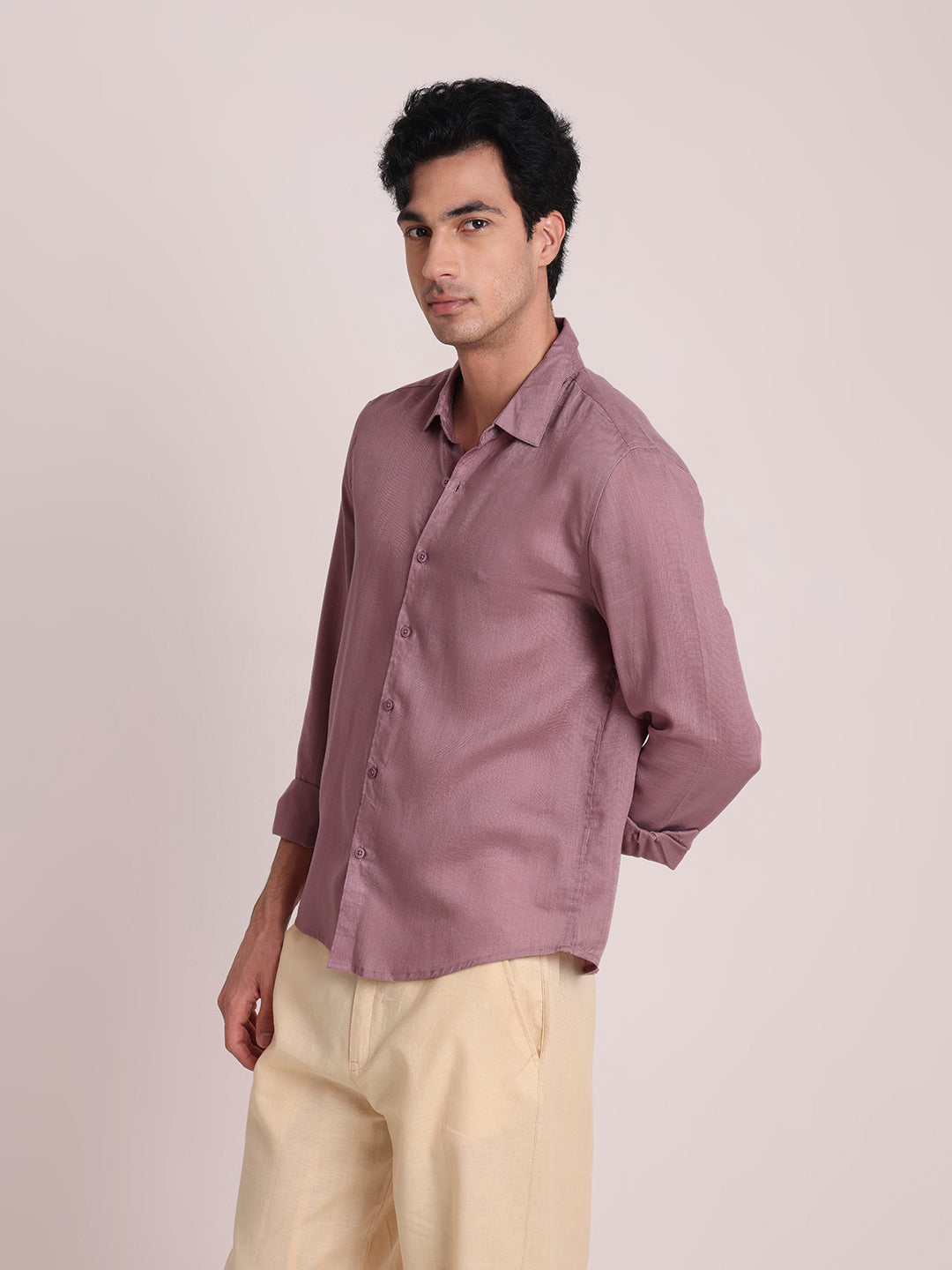 Lavender Premium Linen Blend Shirt