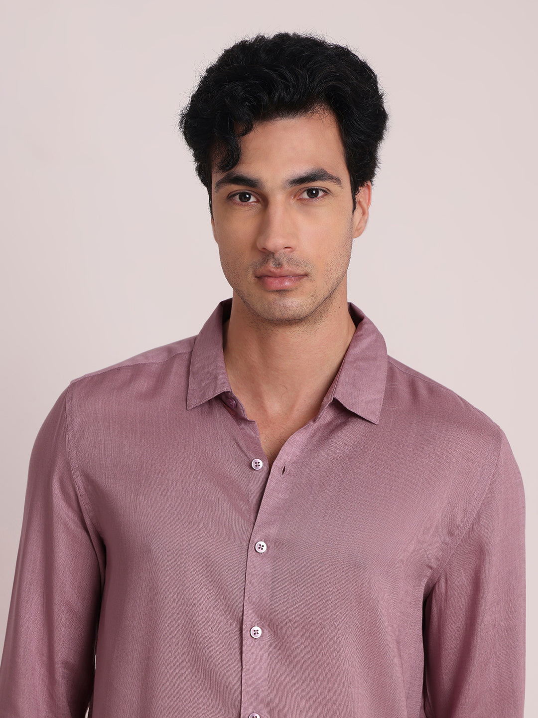 Lavender Premium Linen Blend Shirt