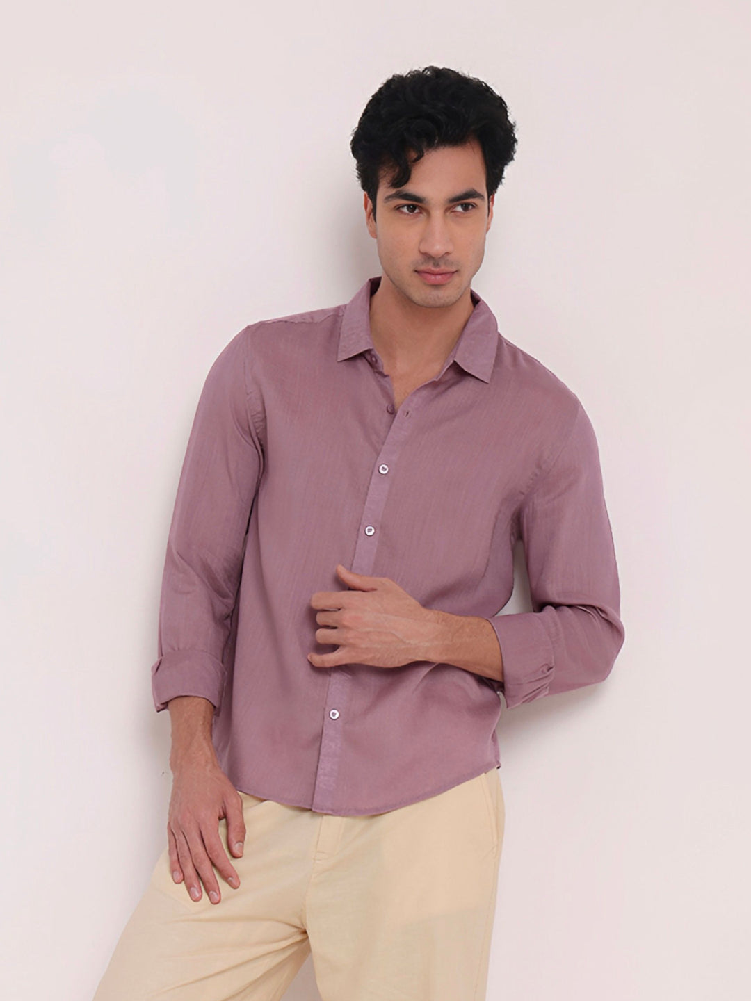 Lavender Premium Linen Blend Shirt