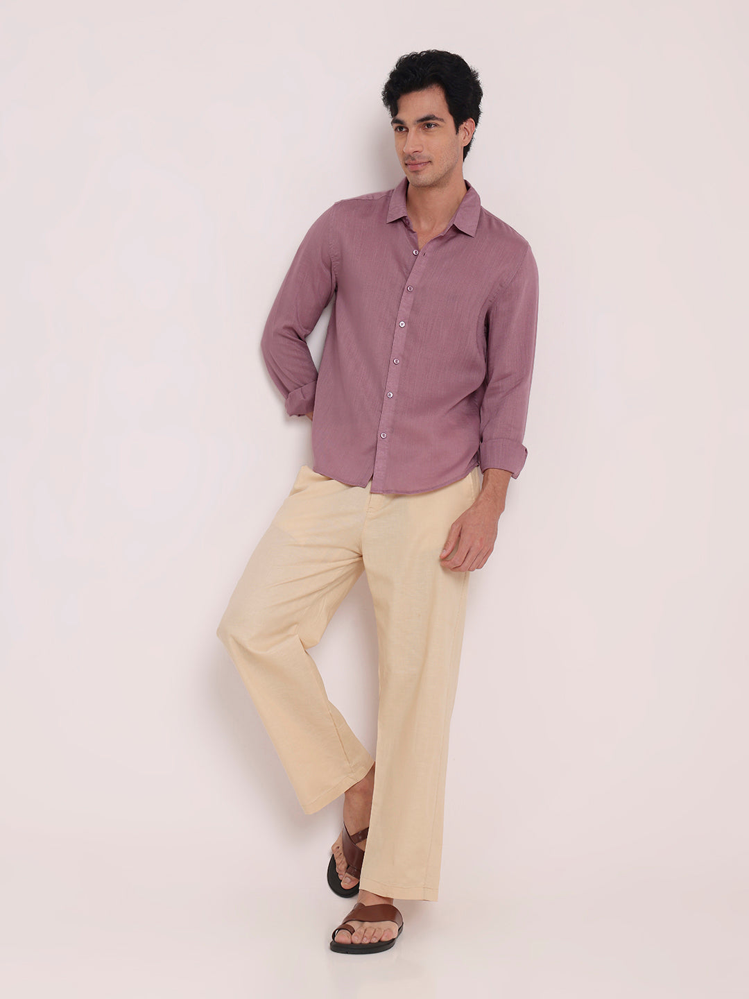 Lavender Premium Linen Blend Shirt