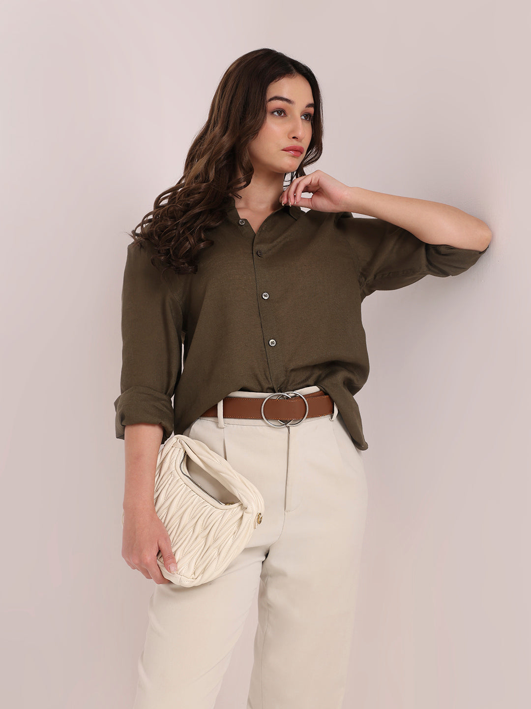 Dark Green Premium Linen Blend Shirt