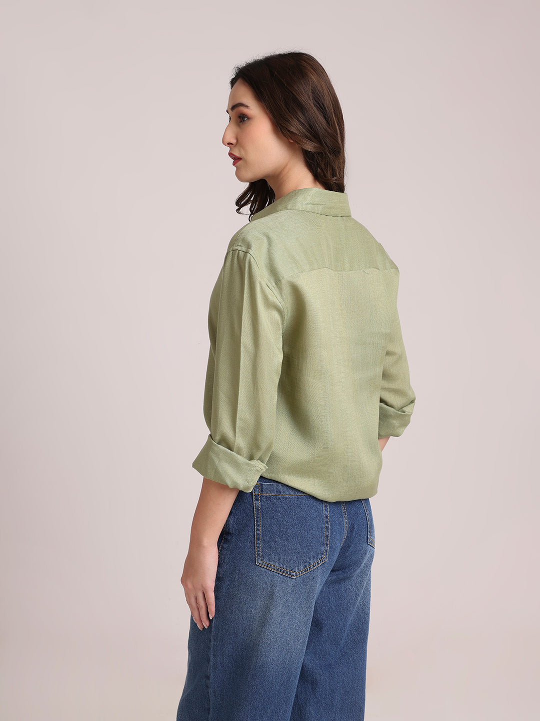 Olive Premium Linen Blend Shirt