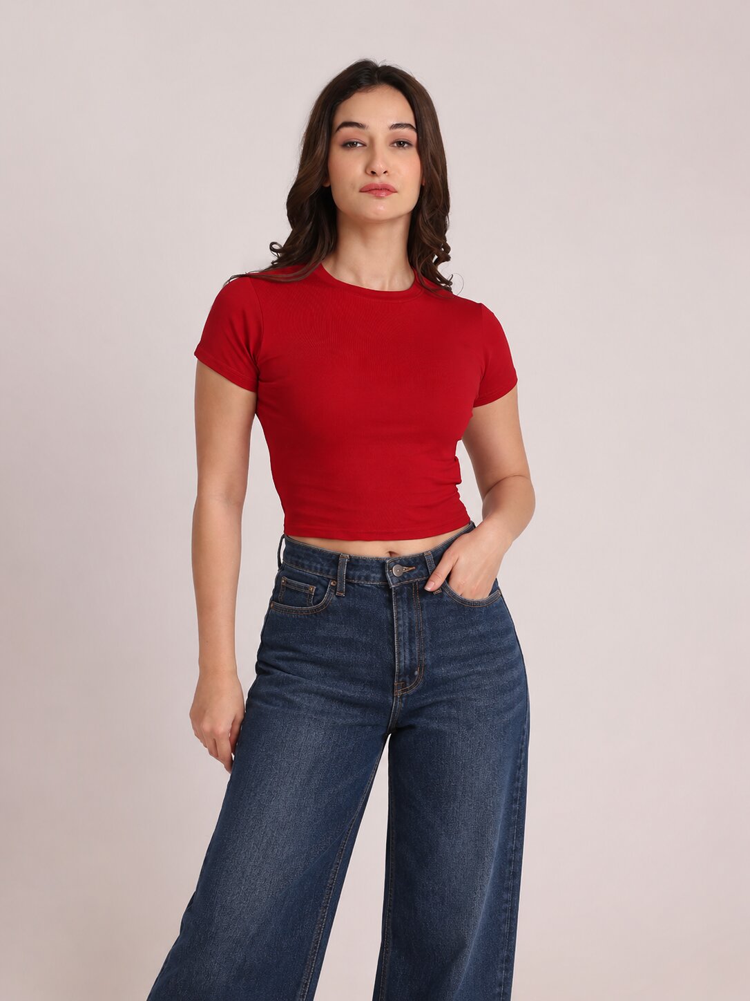 Maroon Crop Top