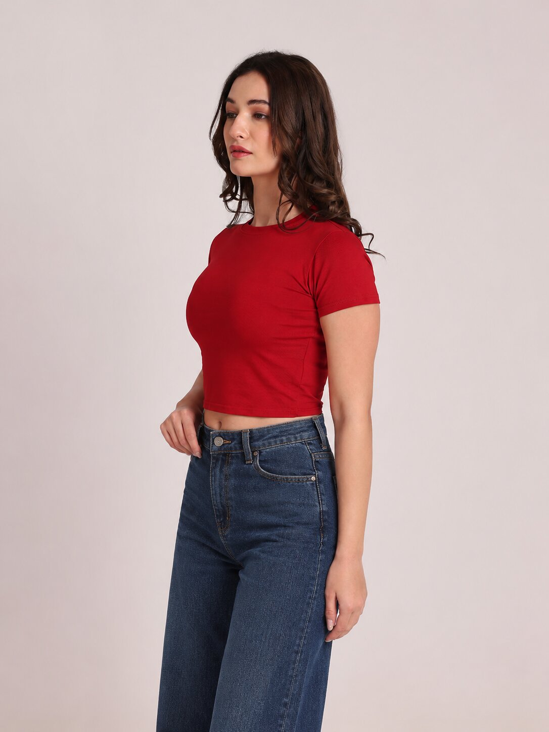 Maroon Crop Top