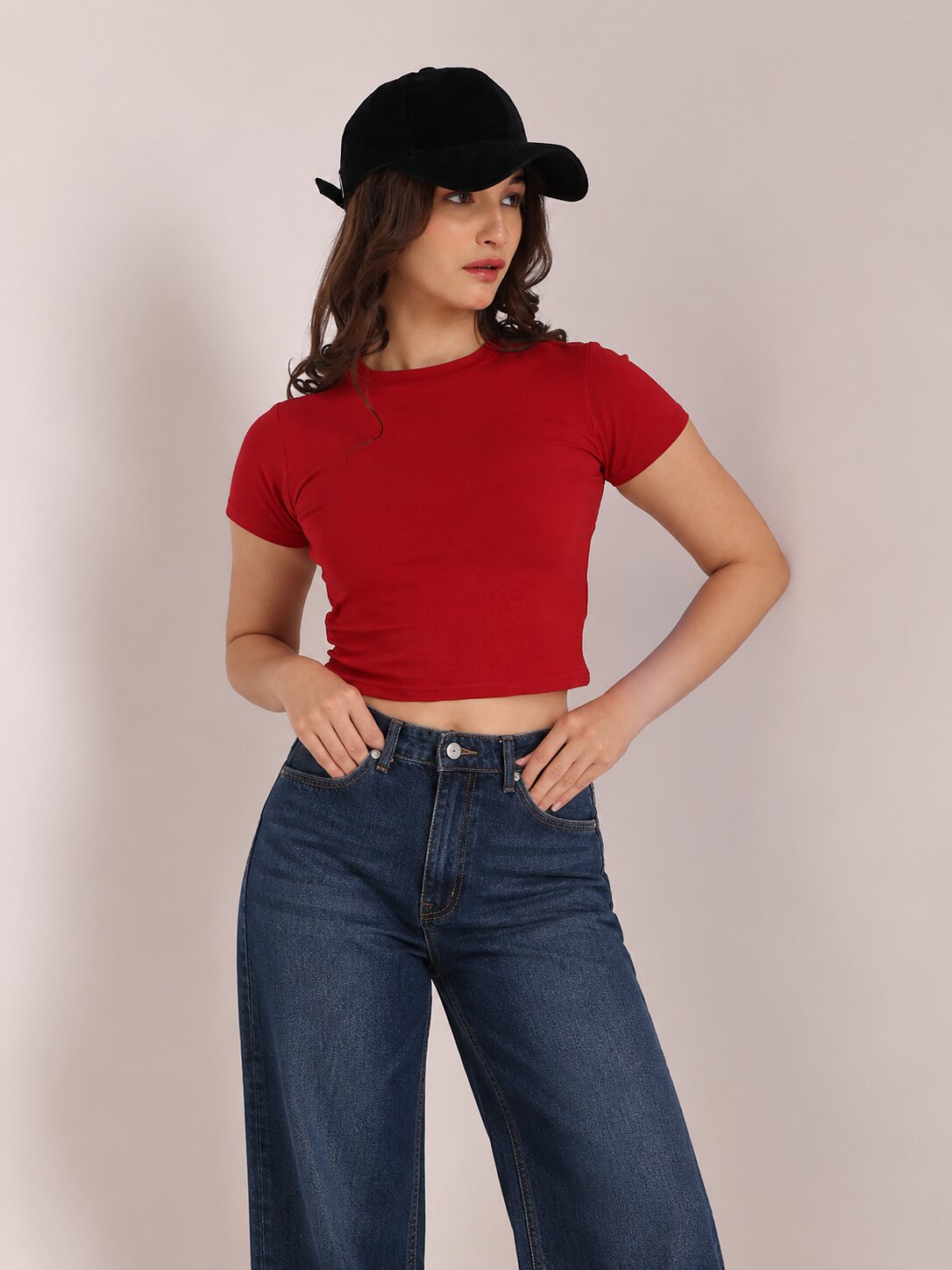 Maroon Crop Top