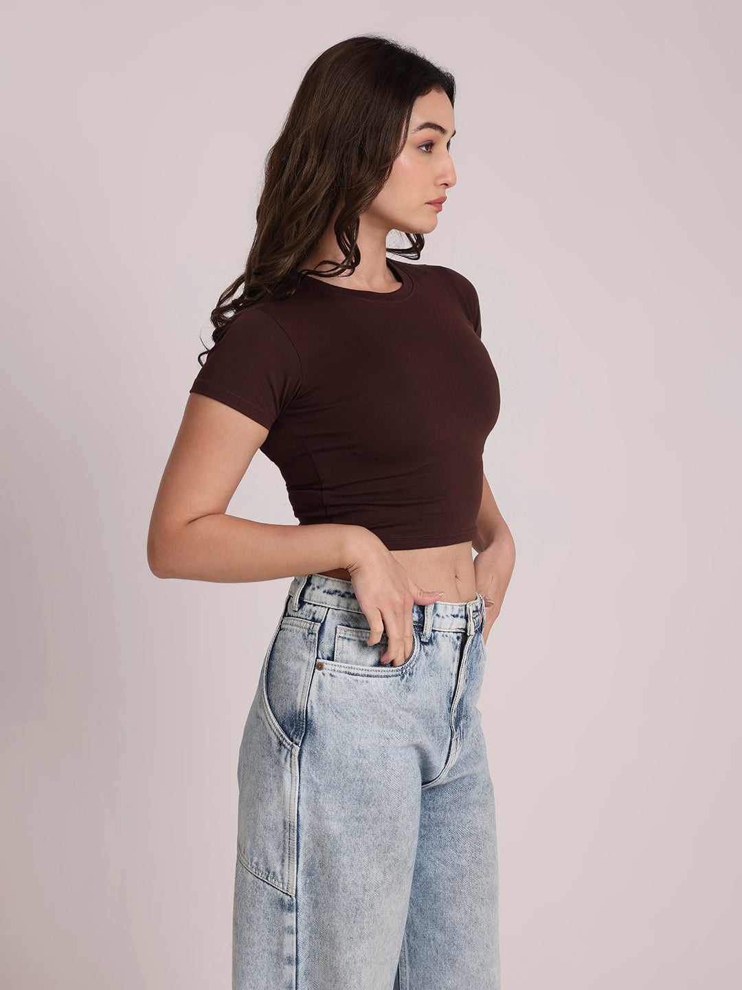 Brown Crop Top