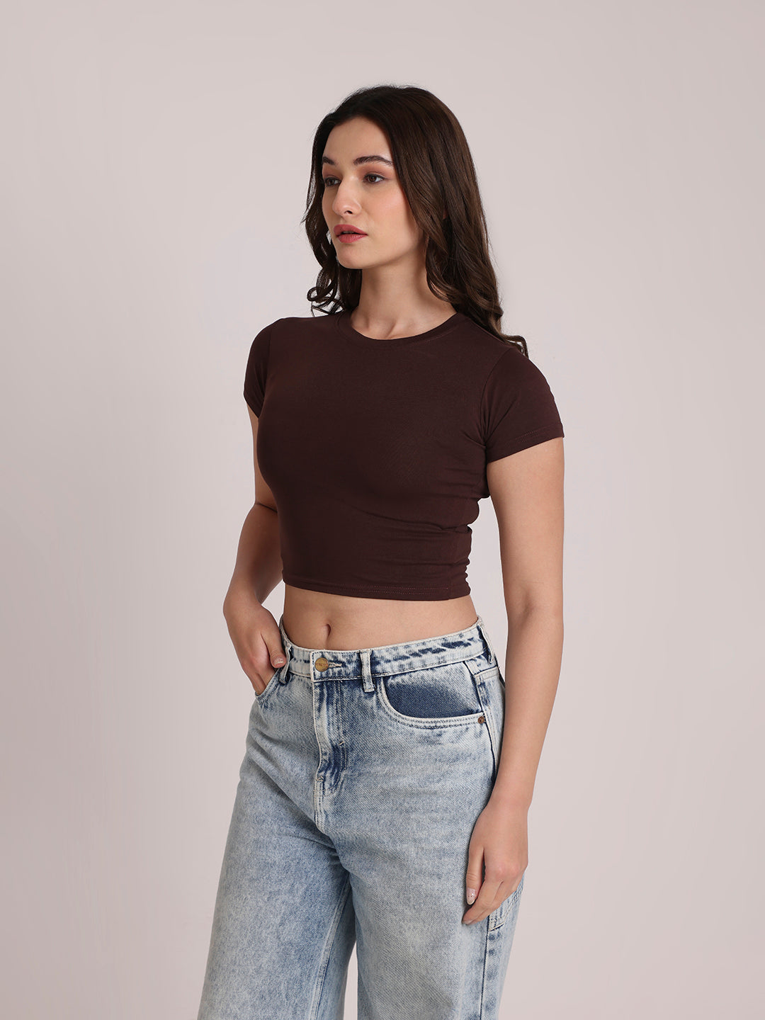 Brown Crop Top