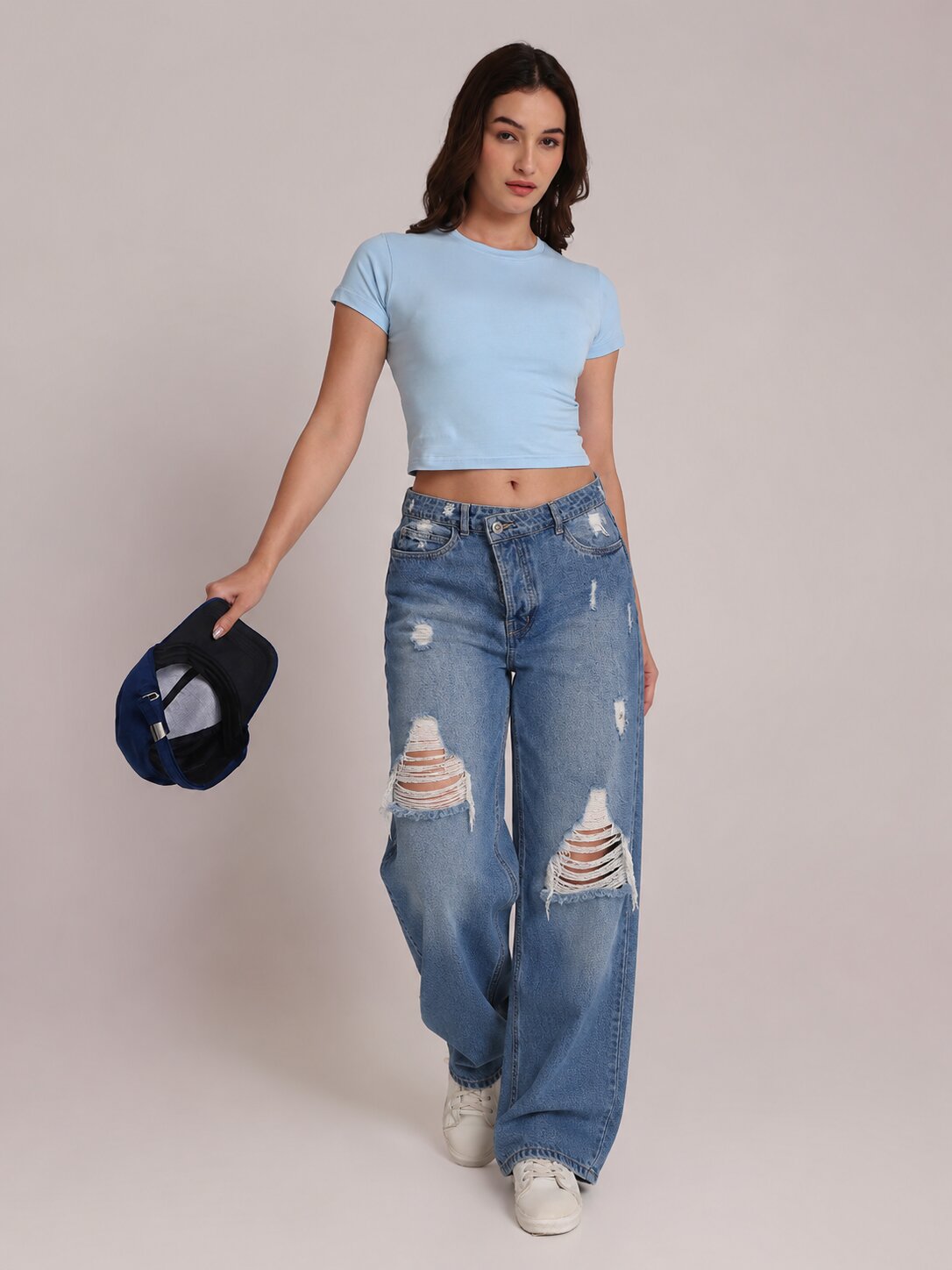 Light Blue Crop Top