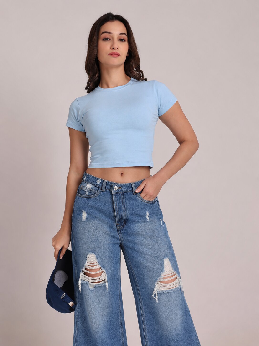 Light Blue Crop Top