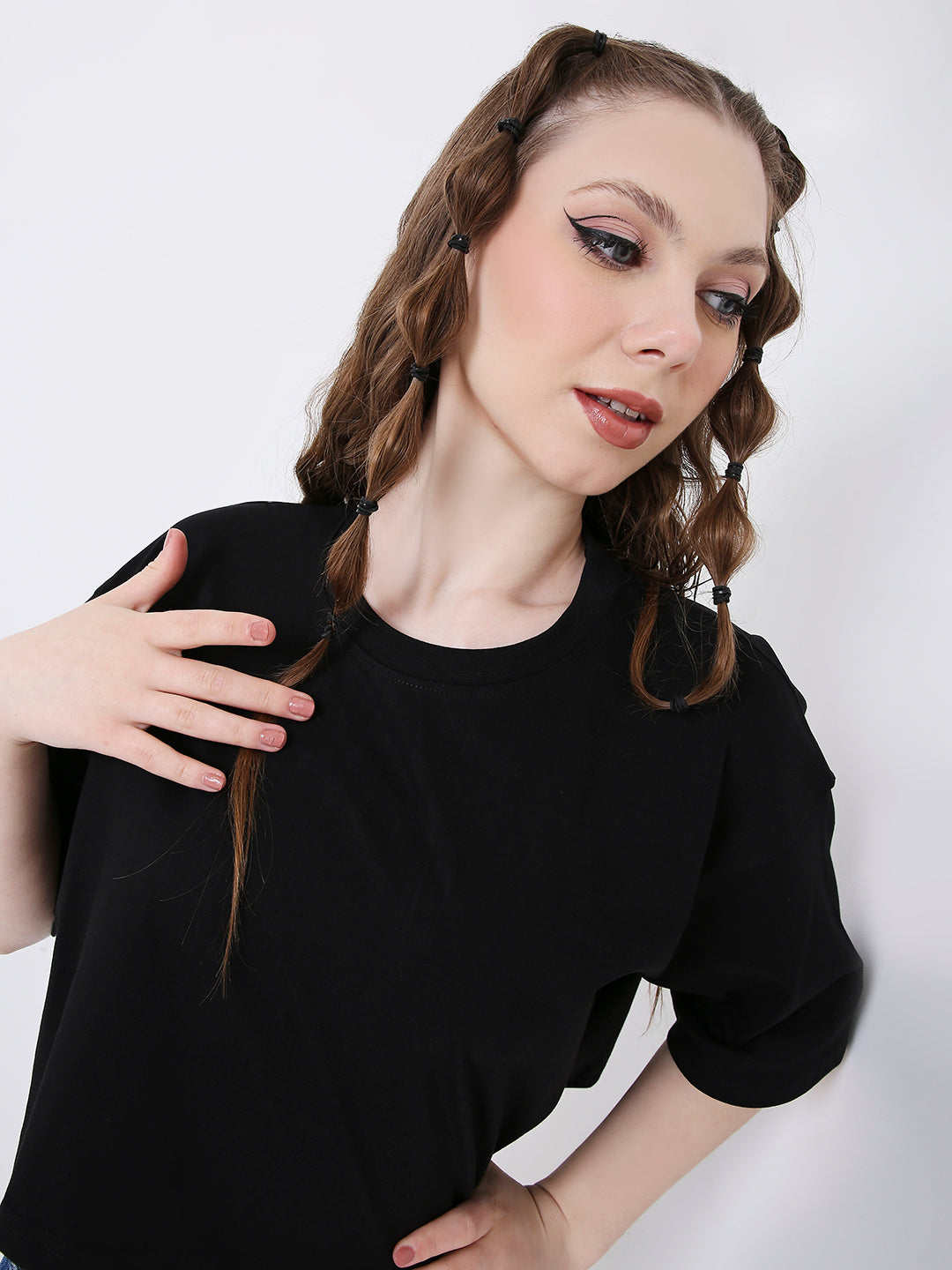 OVERSIZE CROP TOP: BLACK