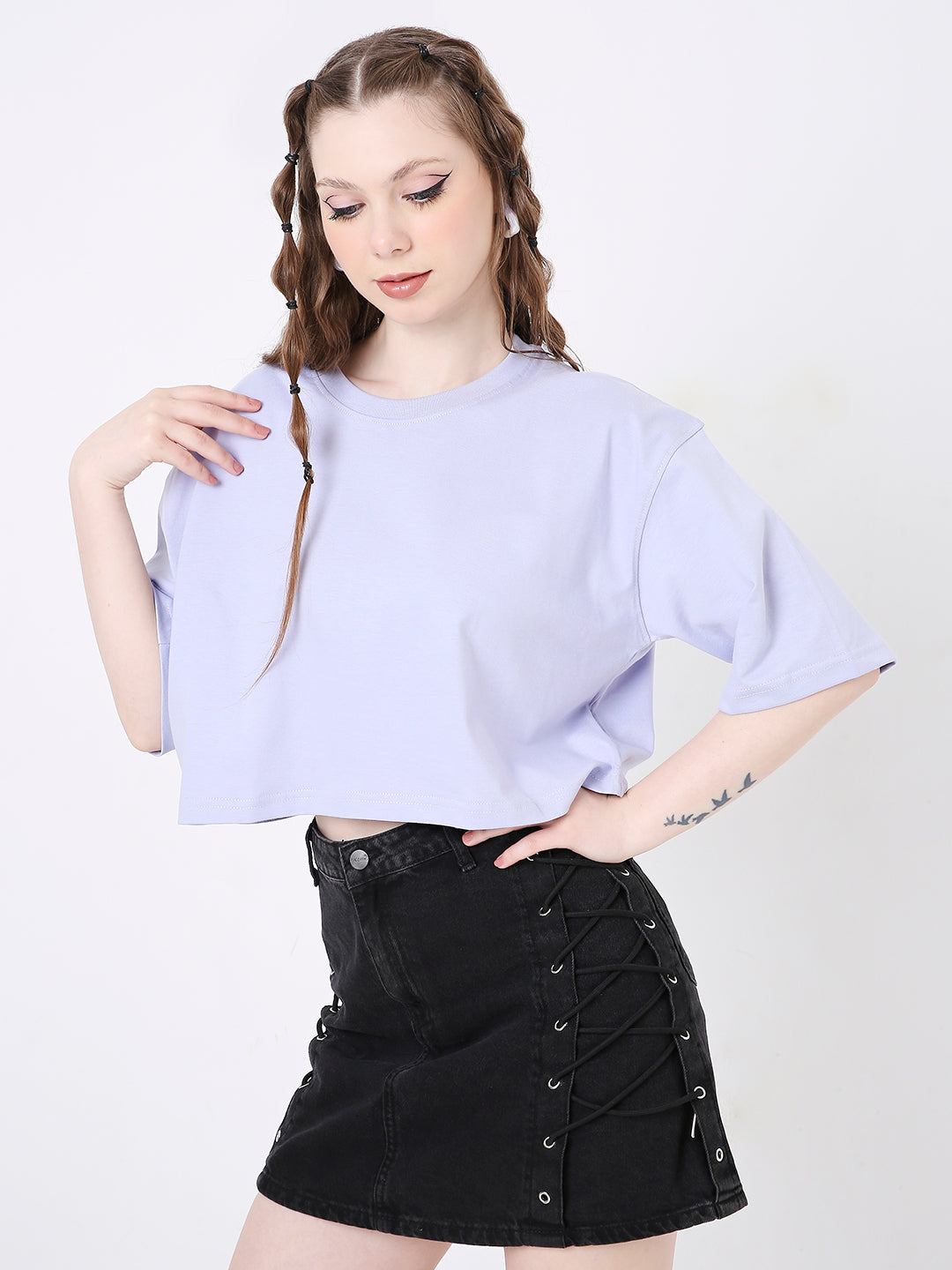 OVERSIZE CROP TOP: LAVENDER