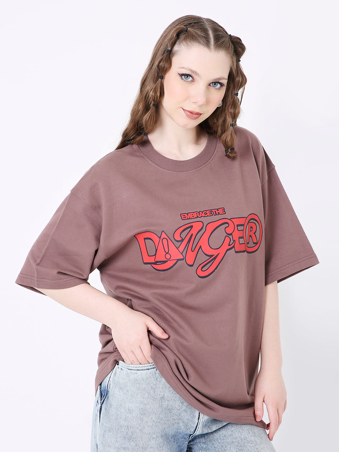 OVERSIZE OLD ROSE PRINTED TSHIRT