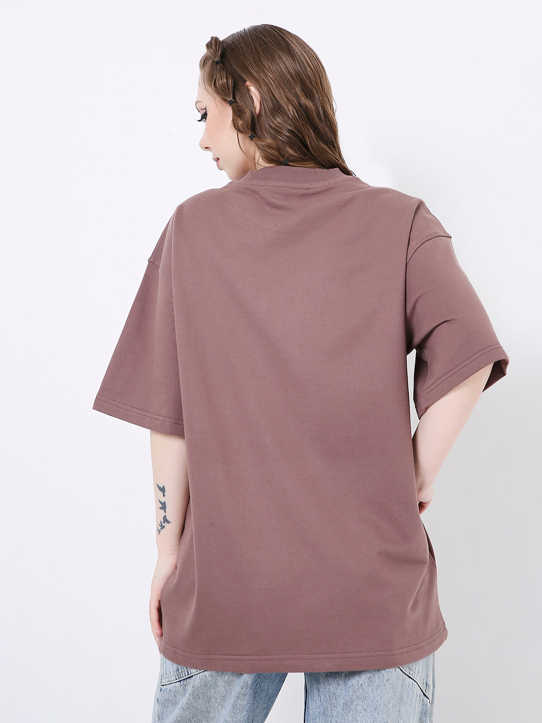 OVERSIZE OLD ROSE PRINTED TSHIRT