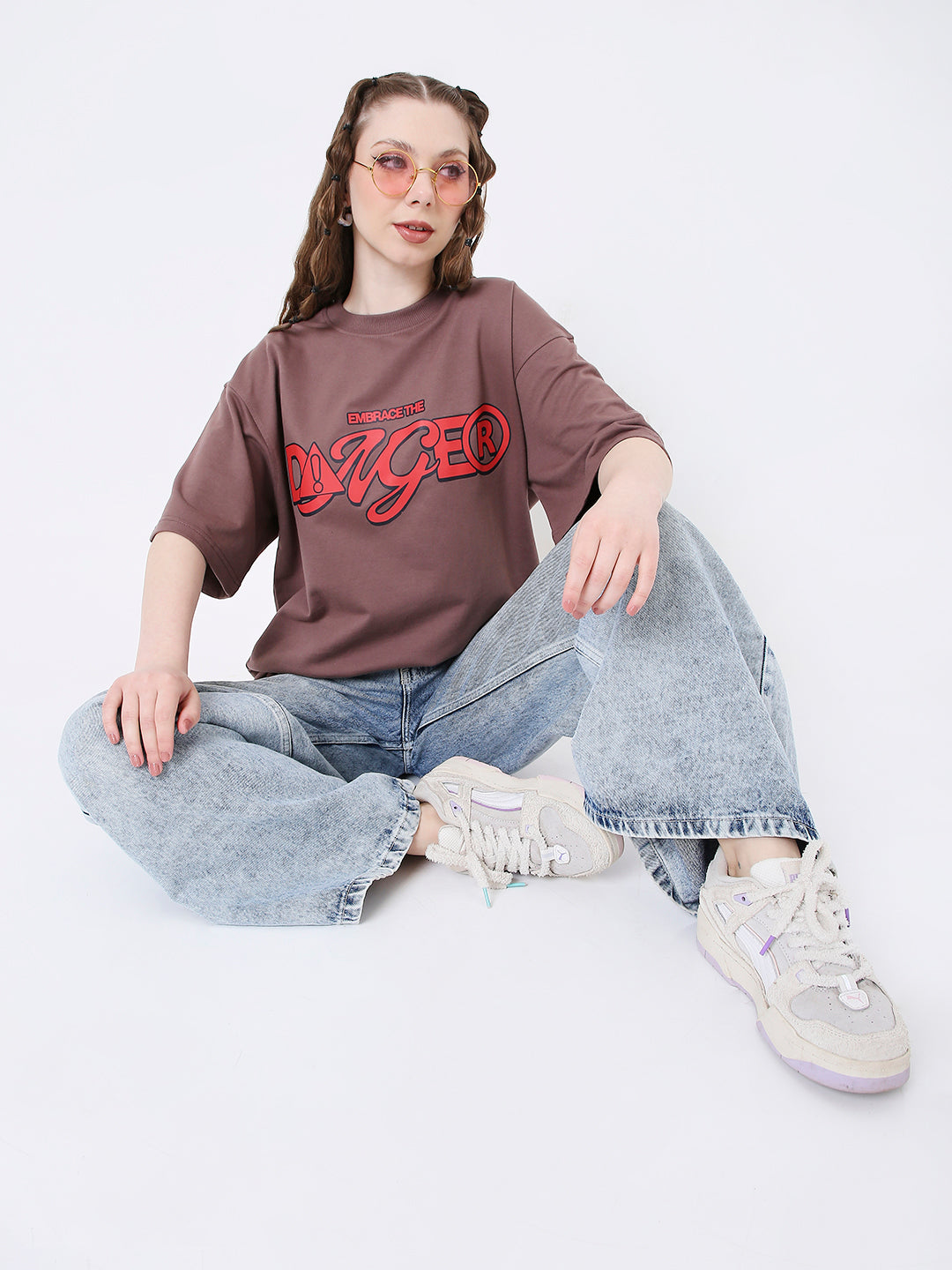 OVERSIZE OLD ROSE PRINTED TSHIRT