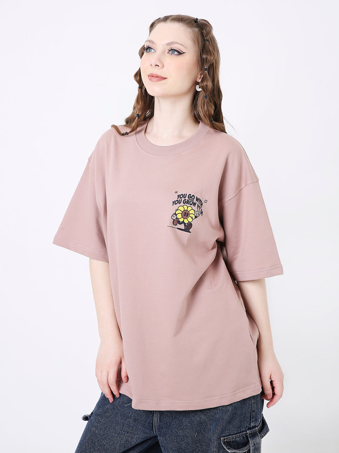 OVERSIZE ONION PINK PRINTED TSHIRT